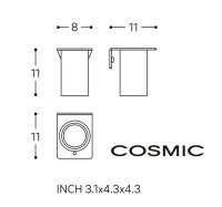 MEDIDAS PORTACEPILLOS PARED KUBIC COSMIC